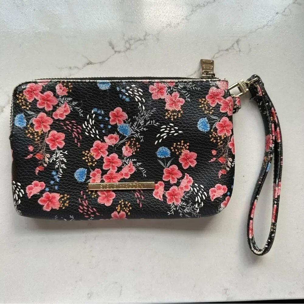 Steve Madden Women’s Floral Double Pouch Wristlet